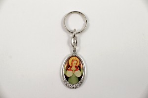 Porta chiavi con smalto Beata Vergine delle Graie.