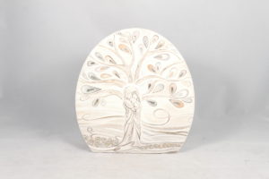 albero della vita stondato decorato argento da appoggio o da appendere come appendi chiavi.
