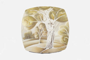 albero della vita sagomato decoro oro e argento cm 40 x 40