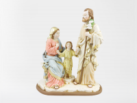 Statua Sacra Famiglia colorata dipinta amano.